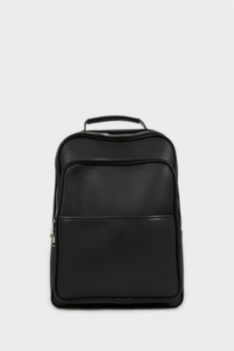 Erkek Siyah Erkek Suni Deri Sırt Çantası