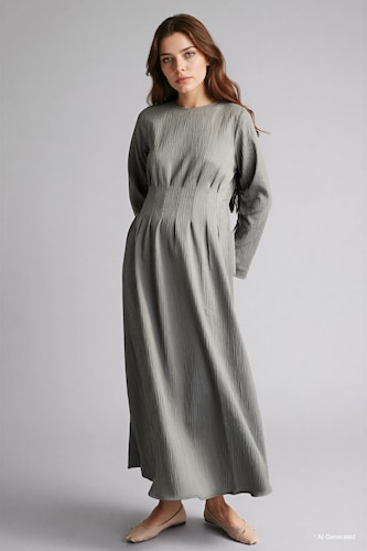 Crinkle Fabric Dress