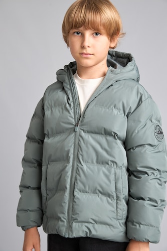Young Boys - Teen Boys Green Boy Hooded Puffer Jacket