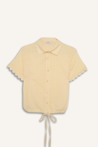 Chemise texturée col bébé