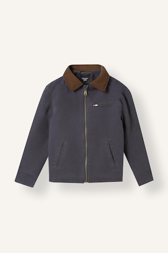 Boy 100% Cotton Contrast Polo Neck Jacket