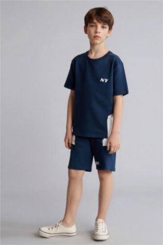 BOYS & TEENS NAVY Boy Sweatshirt Fabric 2 Piece Set