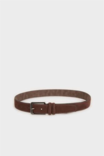 Erkek Kahve Erkek Dikdörtgen Toka Suni Deri Klasik Kemer