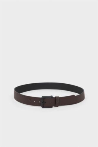 Erkek Kahve Erkek Dikdörtgen Toka Suni Deri Jean Kemeri