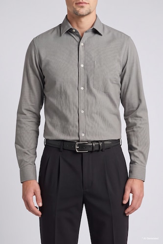 Man Rectangle Clasp Faux Leather Classic Belt