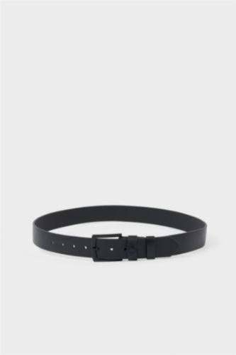 Erkek Dikdörtgen Toka Suni Deri Günlük Kemer