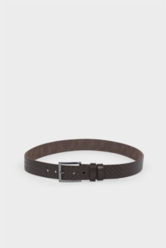 Erkek Kahve Erkek Dikdörtgen Toka Suni Deri Günlük Kemer