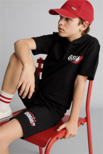 Мальчики и подростки Черный Комплект из свитшотной ткани для мальчиков из 2 предметов