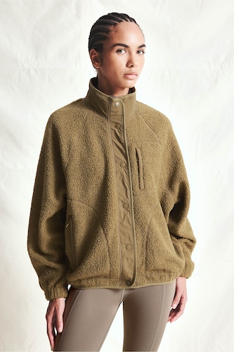 Regular Fit Zip-Up Plush Jacket