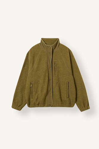 Regular Fit Zip-Up Plush Jacket