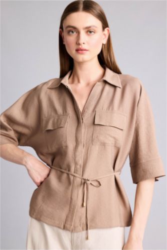 Женщины Визон Рубашка Oversize