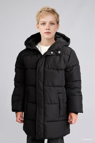 Manteau Doudoune à capuche imperméable et coupe-vent pour garçon