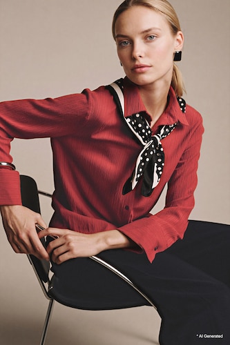 Regular Fit Waffle Textured Long Sleeve Shirt
