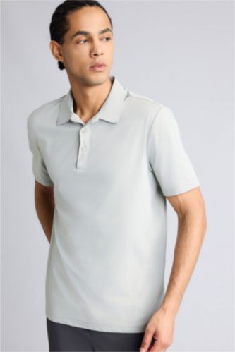 Erkek Mint Melanj Standart Fit Kısa kollu Polo Tişört