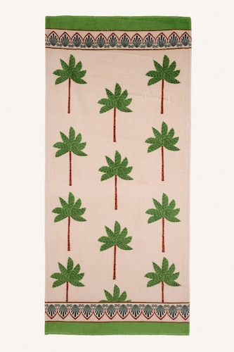 Printed Beige Beach Towel