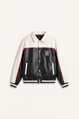 Oversize Bomber Suni Deri Ceket