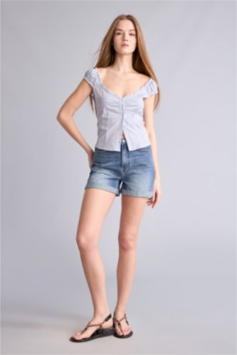 WOMAN Dark Blue Mom Fit Denim