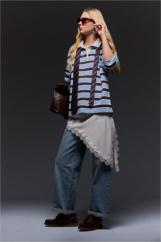 Woman Ecru Asymmetric Satin Normal Waist Mini Skirt