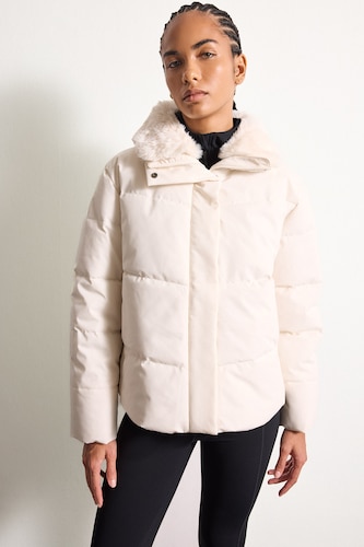 Regular Fit Kürk Yaka Şişme Mont