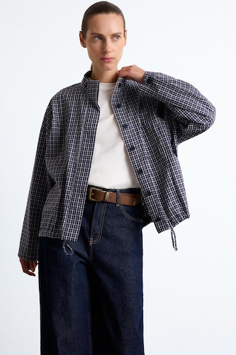 WOMAN NAVY Regular Fit Poplin Long Sleeve Tunic