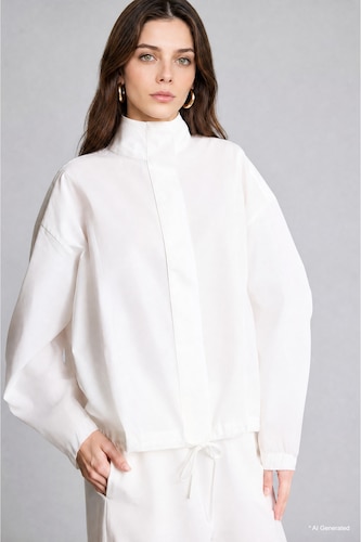Regular Fit Poplin Long Sleeve Jacket