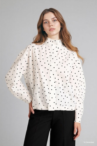 Tunique en popeline à pois 100% coton