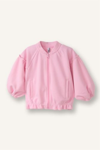 Kız Bebek Pembe Bomber Hırka Kız Bebek