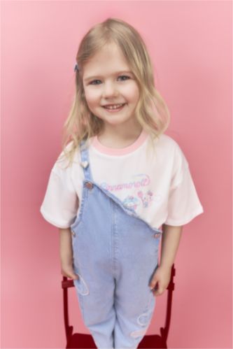 Baby Girls Ecru Oversize Fit Short Sleeve T-Shirt