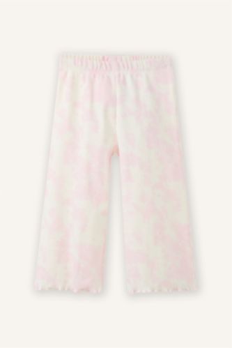 Kız Bebek Pembe Wıde Leg Batik Fitilli Kaşkorse Pantolon Kız Bebek