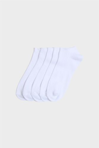 Erkek Beyaz Erkek 5'li Pamuklu Patik Çorap
