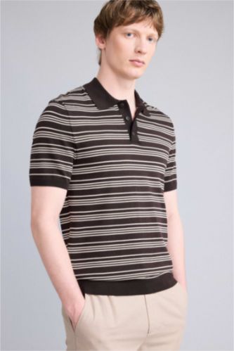 Erkek Kahve Kısa Kollu Polo Tişört