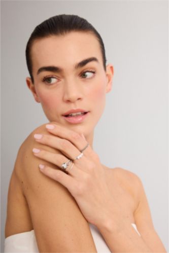 Women Gümüş 8 piece Ring