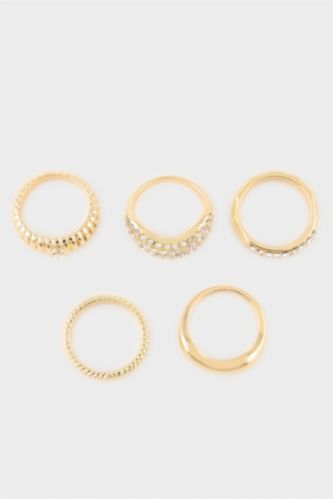 Kadın Altın Kadın 5'li Yüzük