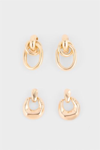 Kadın Altın Kadın 2'li Küpe