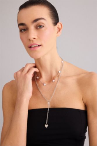 Women Gümüş 2 piece Necklace