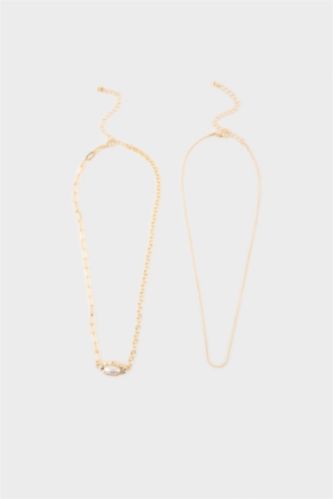 Kadın Altın Kadın 2'li Kolye