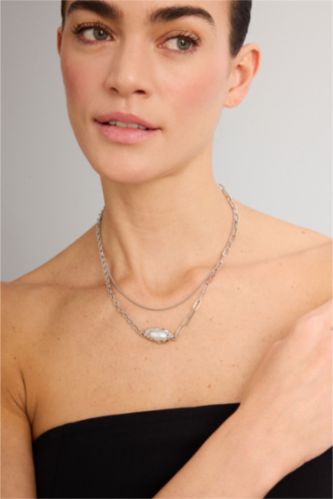 Kadın Gümüş Kadın 2'li Kolye