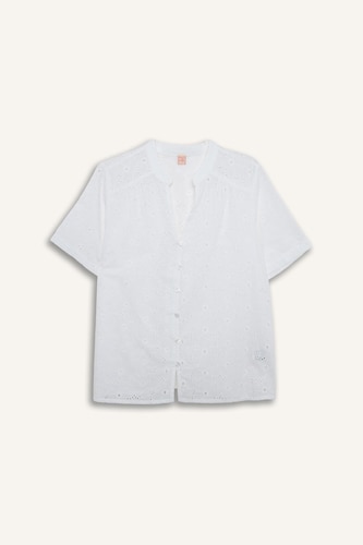 Regular Fit Embroidery Beachwear Shirt