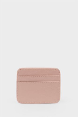 Kadın Pudra Pembe Kadın Suni Deri Kartlık