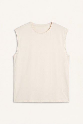 Boxy Fit Crew Neck Sleeveless Tank Top