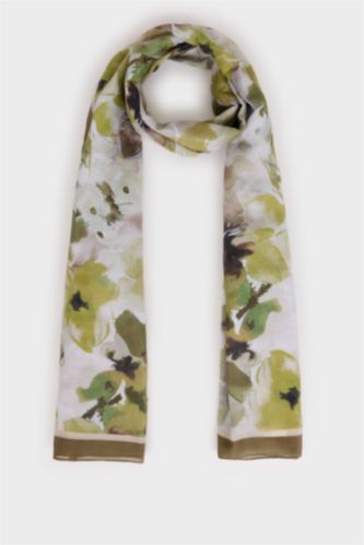 Kadın Açık Yeşil Kadın Çiçekli Tesettür Şal