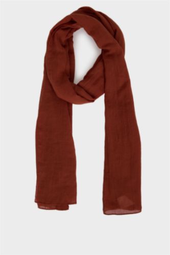 Kadın Turuncu Kadın Jakarlı Tesettür Şal