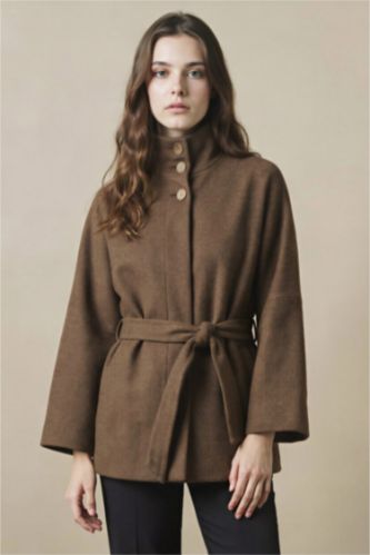 Kadın Vizon Dik Yaka Ceket