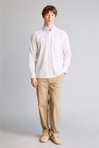 Erkek Bej Tapered Fıt Pantolon