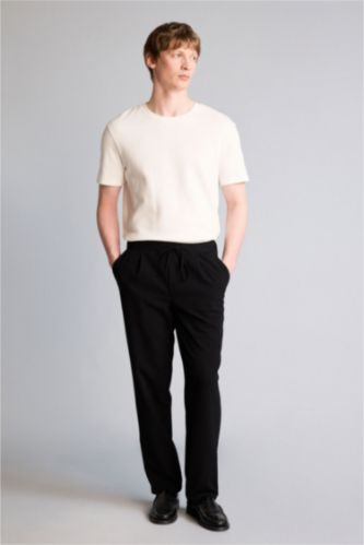 Erkek Siyah Relax Fıt Pantolon