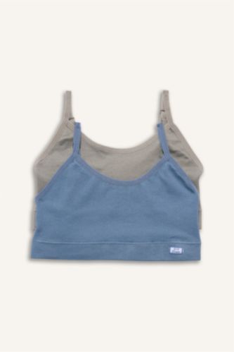 Kız Çocuk - Genç Kız Açık Mavi Dikişsiz Seamless 2'li Bra