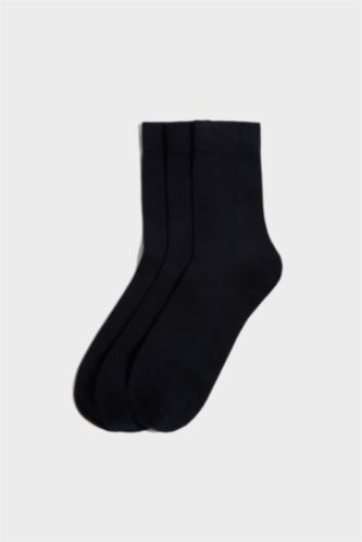 Erkek Lacivert Erkek Dikişsiz 3'lü Bambu Bambu Çorap