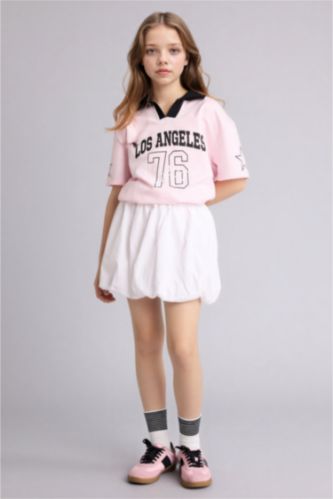 Kız Çocuk - Genç Kız Beyaz Poplin Etek Kız Çocuk