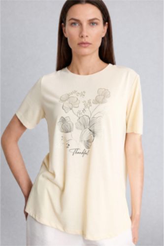 Women Yellow Regular Fit Short Sleeve T-Shirt