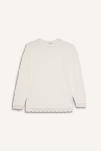 Relax Fıt Bisiklet Yaka Uzun Kollu Tişört